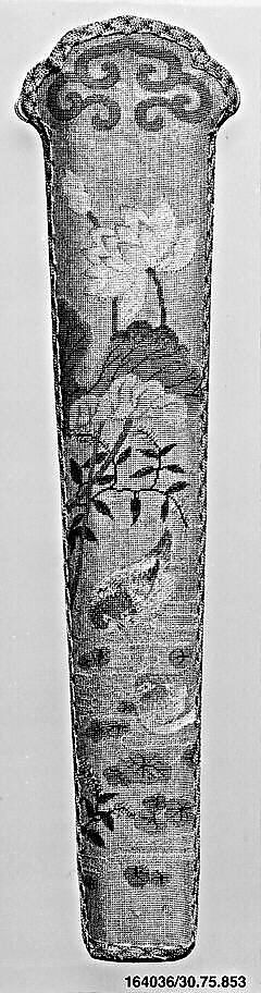 Fan Holder, Silk, metal thread, China