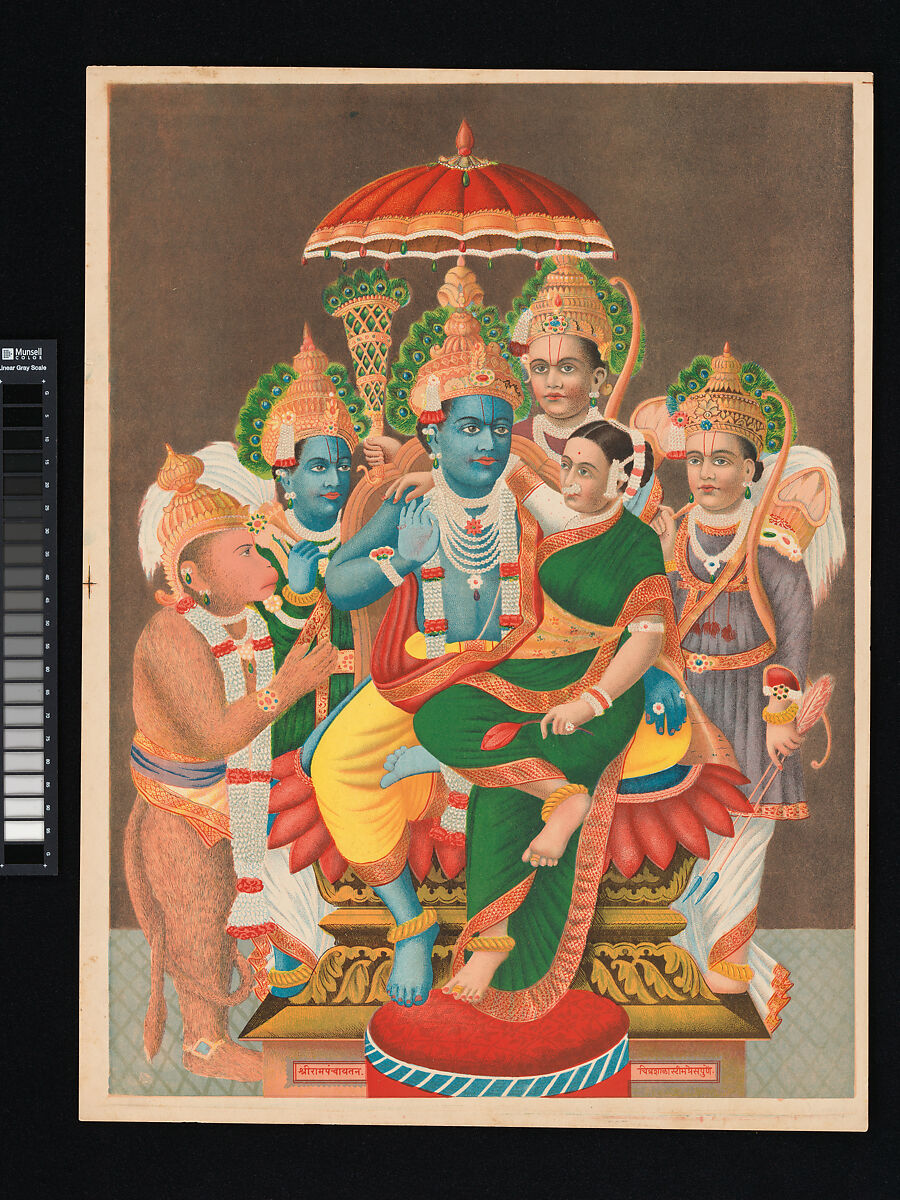 Rampanchayatam (Ram’s assembly), Chromolithographic print on paper, India 