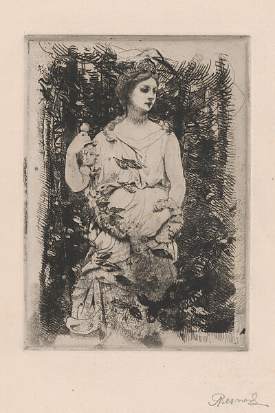 Flora, Paul-Albert Besnard (French, Paris 1849–1934 Paris), Etching; third state of four; very rare 