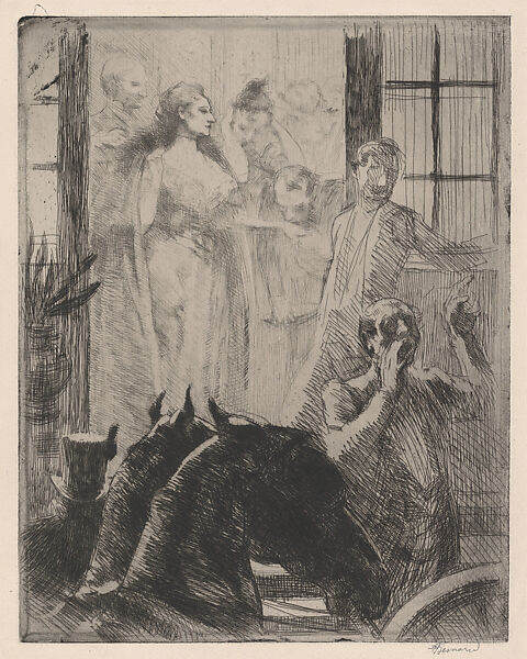 The Socialite Victory or The Worldy Triumph, Paul-Albert Besnard (French, Paris 1849–1934 Paris), Etching; first state of three; very rare 