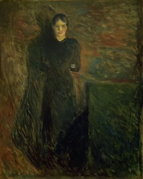 Lady in Black (Olga Buhre), Edvard Munch (Norwegian, Løten 1863–1944 Ekely), Oil on canvas 