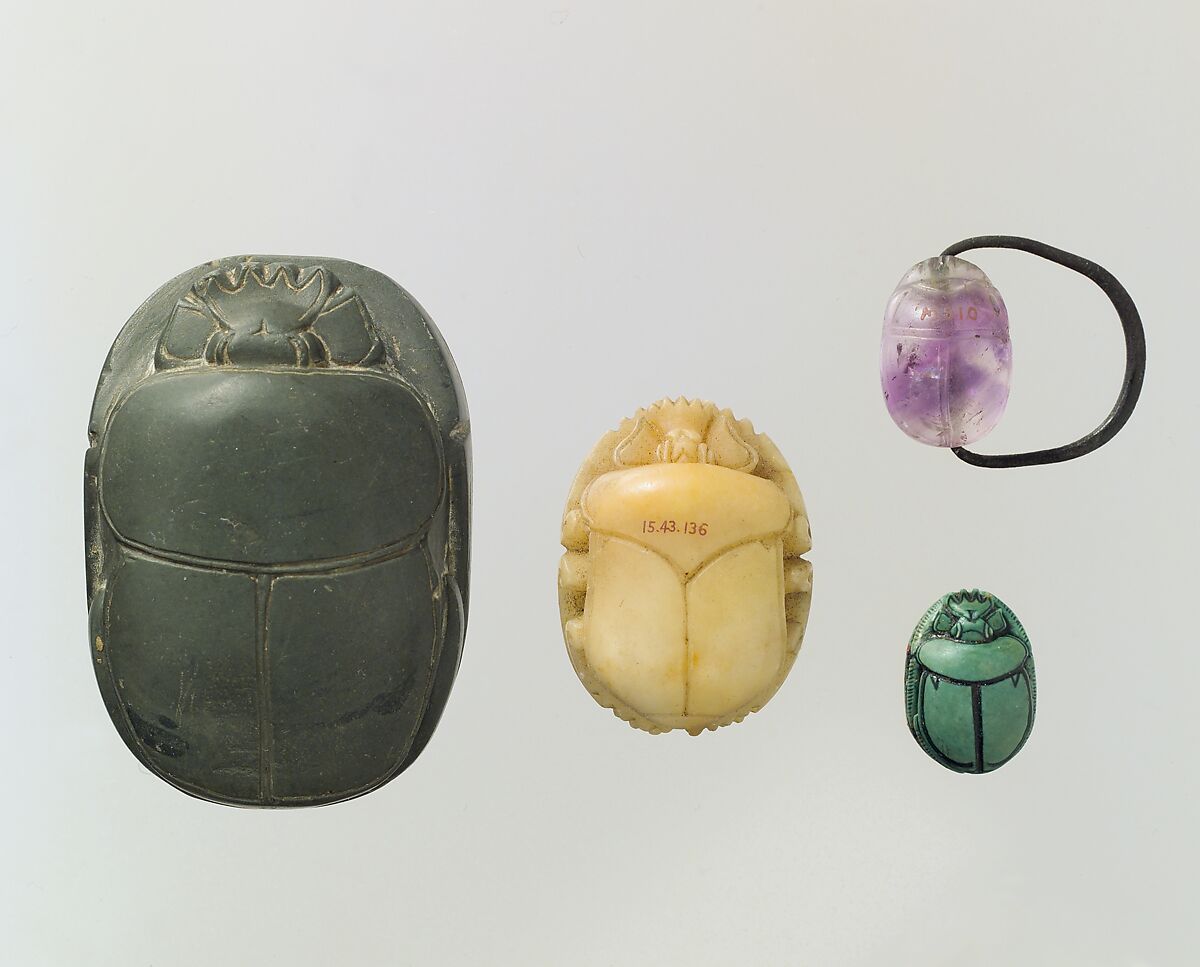 Scarabs, Amethyst, copper 