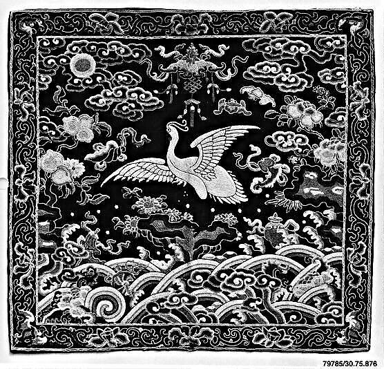 Rank Badge with Egret, Silk, China 