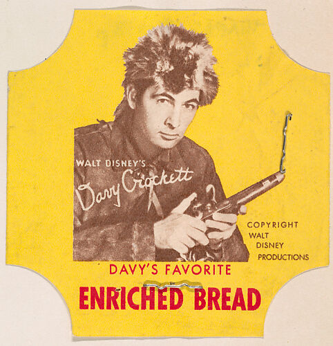 Davy Crockett, from the Bread End Labels series (D290) issued by National Biscuit Company