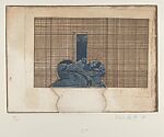 Lion Cage (Löwenkäfig), Dieter Roth (Swiss, Hanover 1930–1998 Basel), Intaglio printing (etching and halftoneblock), photomechanical reproduction of a drawing and a picture postcard