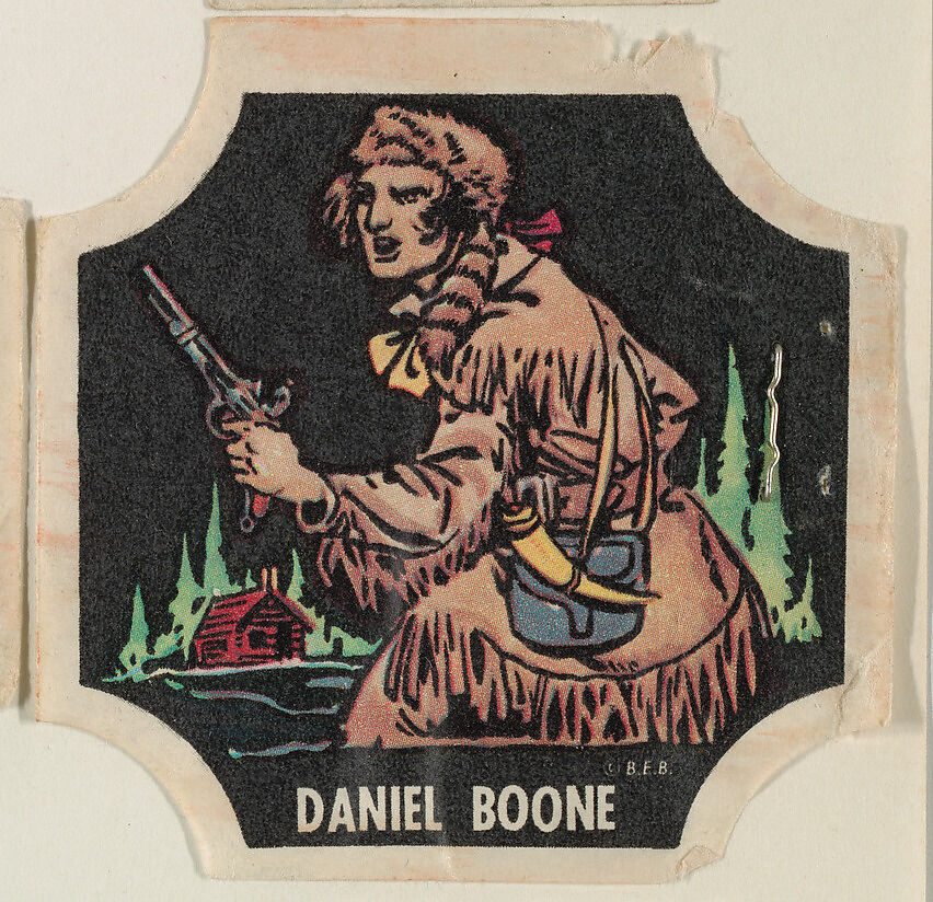 Daniel Boone, from the Indians and Westerners bread end labels series (D290-10), Commercial color lithograph 