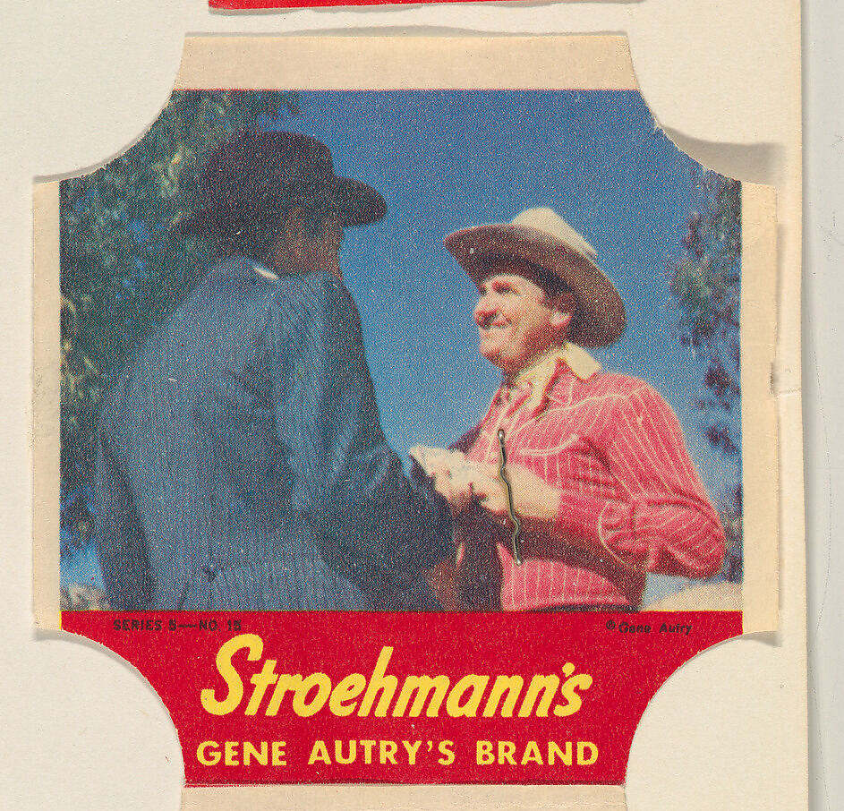 Gene Autry's Brand, Series 5, No. 15, from the Gene Autry's Brand bread end labels series (D290-7) issued by Stroehmann Bread Company, Issued by Stroehmann Bread Company, Commercial color lithograph 