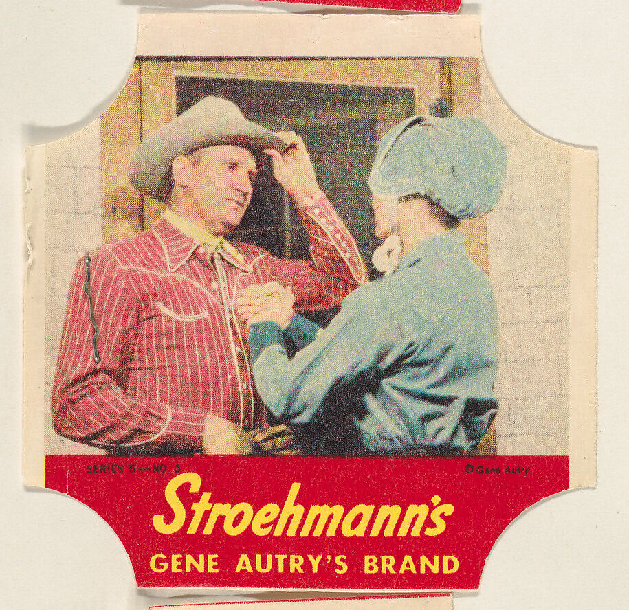 Gene Autry's Brand, Series 5, No. 3, from the Gene Autry's Brand bread end labels series (D290-7) issued by Stroehmann Bread Company, Issued by Stroehmann Bread Company, Commercial color lithograph 