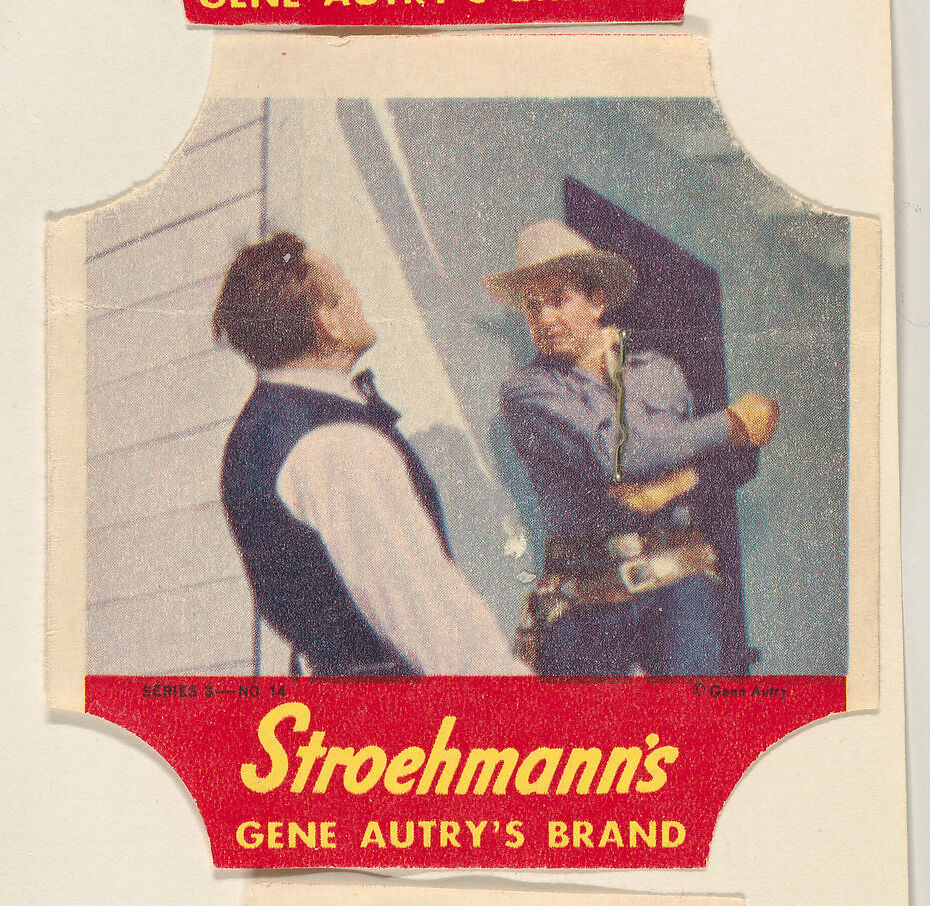 Gene Autry's Brand, Series 3, No. 14, from the Gene Autry's Brand bread end labels series (D290-7) issued by Stroehmann Bread Company, Issued by Stroehmann Bread Company, Commercial color lithograph 