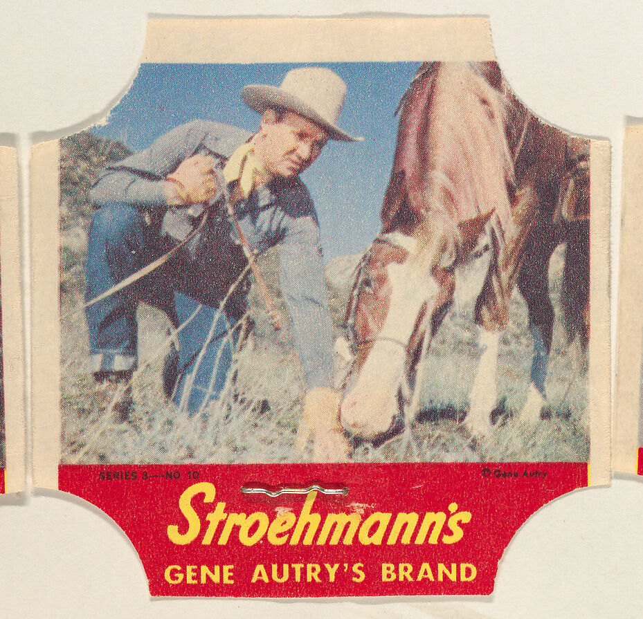 Gene Autry's Brand, Series 3, No. 10, from the Gene Autry's Brand bread end labels series (D290-7) issued by Stroehmann Bread Company, Issued by Stroehmann Bread Company, Commercial color lithograph 