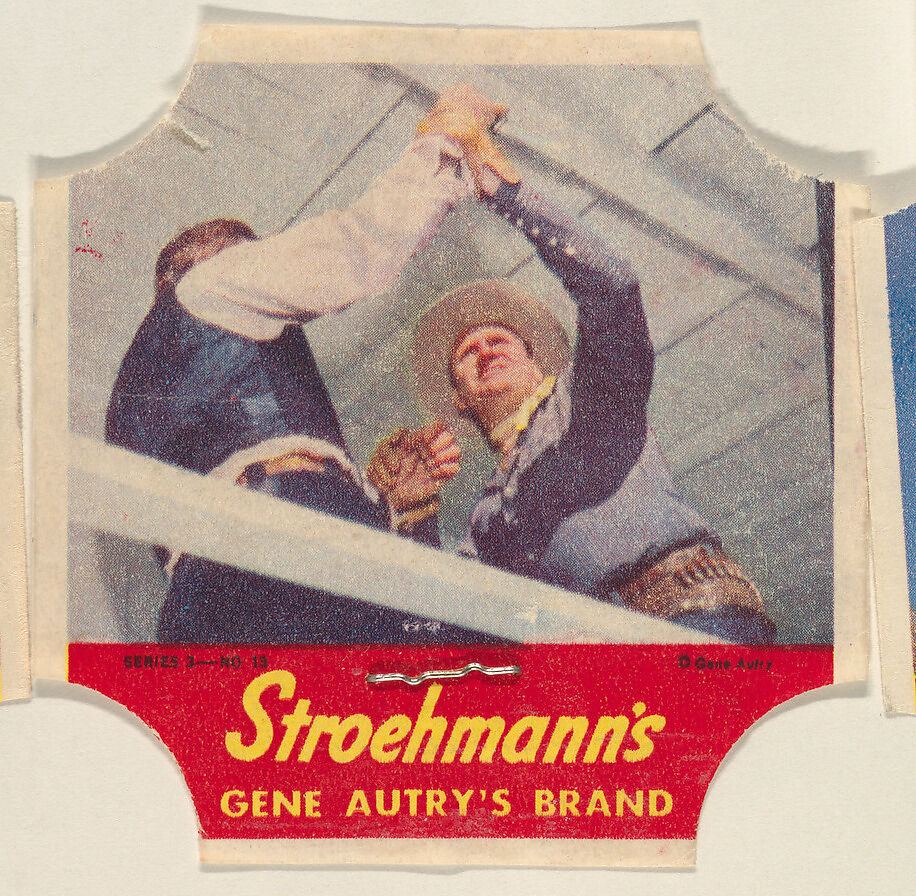 Gene Autry's Brand, Series 3, No. 13, from the Gene Autry's Brand bread end labels series (D290-7) issued by Stroehmann Bread Company, Issued by Stroehmann Bread Company, Commercial color lithograph 