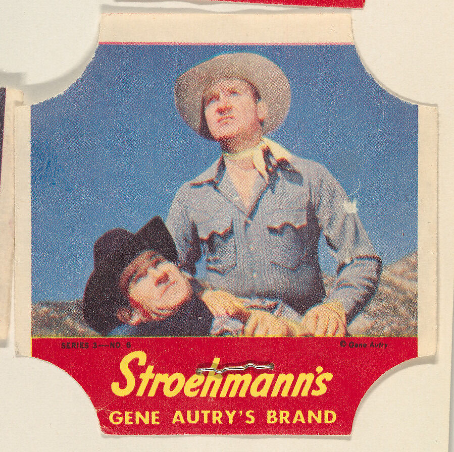 Gene Autry's Brand, Series 3, No. 6, from the Gene Autry's Brand bread end labels series (D290-7) issued by Stroehmann Bread Company, Issued by Stroehmann Bread Company, Commercial color lithograph 