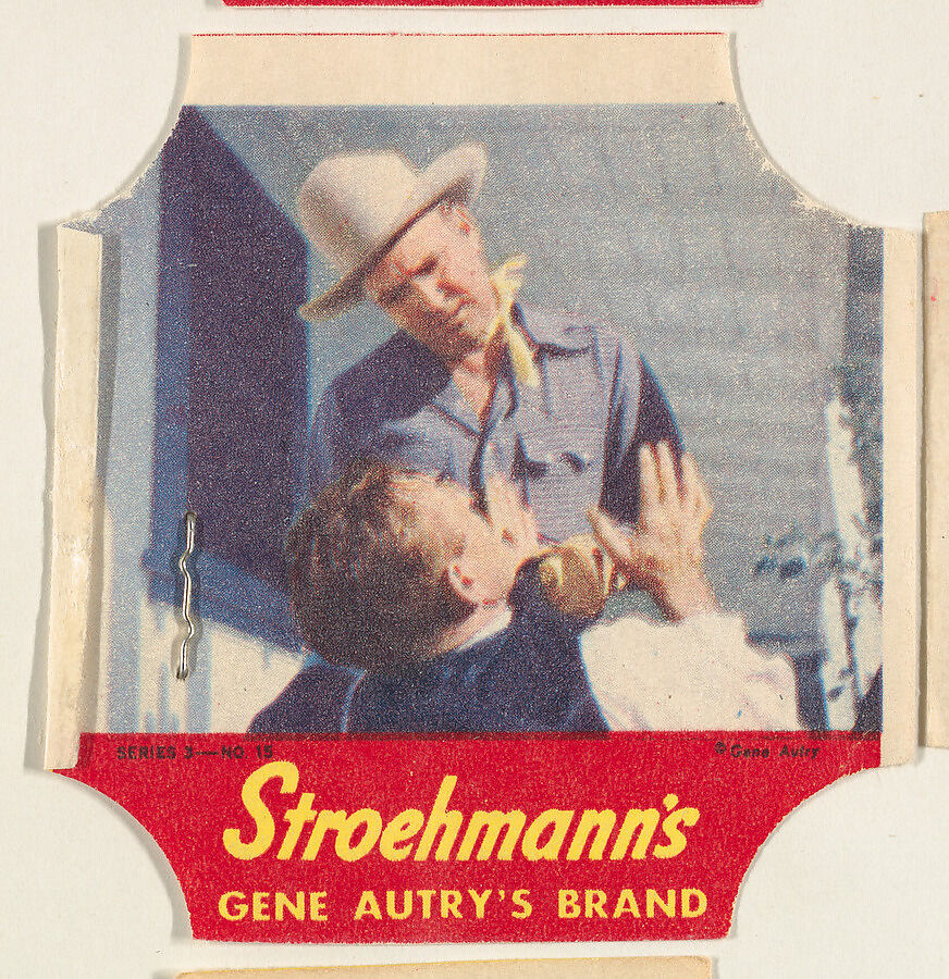 Gene Autry's Brand, Series 3, No. 15, from the Gene Autry's Brand bread end labels series (D290-7) issued by Stroehmann Bread Company, Issued by Stroehmann Bread Company, Commercial color lithograph 