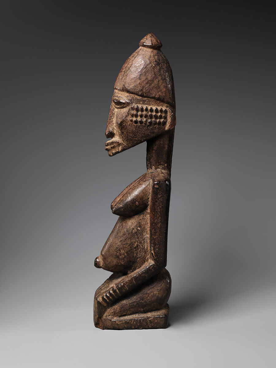 Figure of a Kneeling Woman, Soninke blacksmith, Wood, Soninke peoples