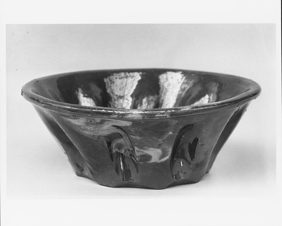 Bowl, Earthenware and slip decoration, American