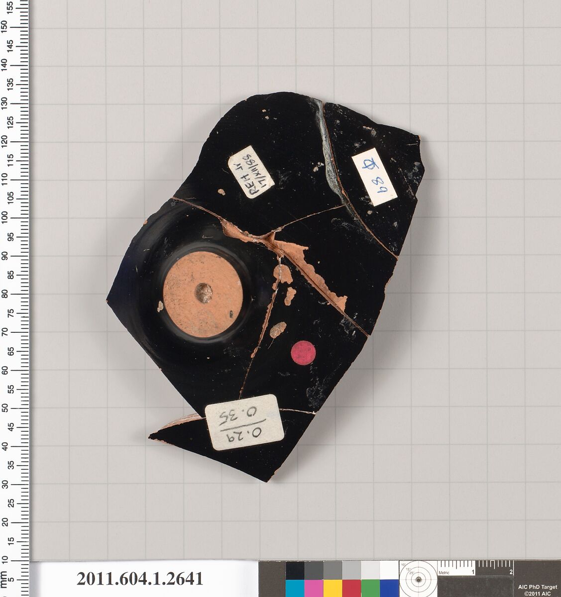 Terracotta fragment of a kylix (drinking cup), Terracotta, Greek, Attic