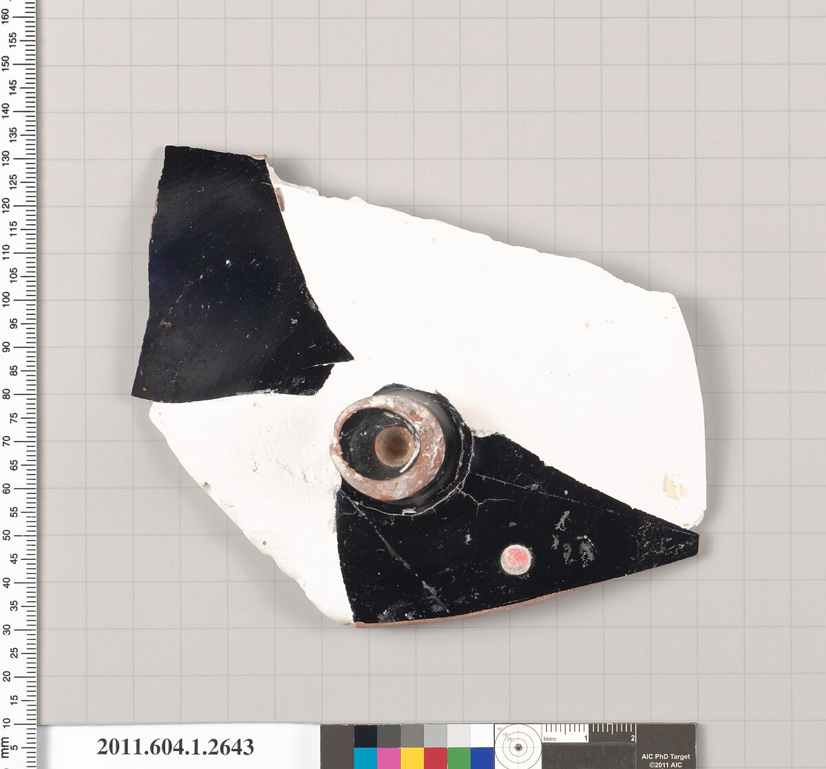 Terracotta fragment of a kylix (drinking cup), Terracotta, Greek, Attic