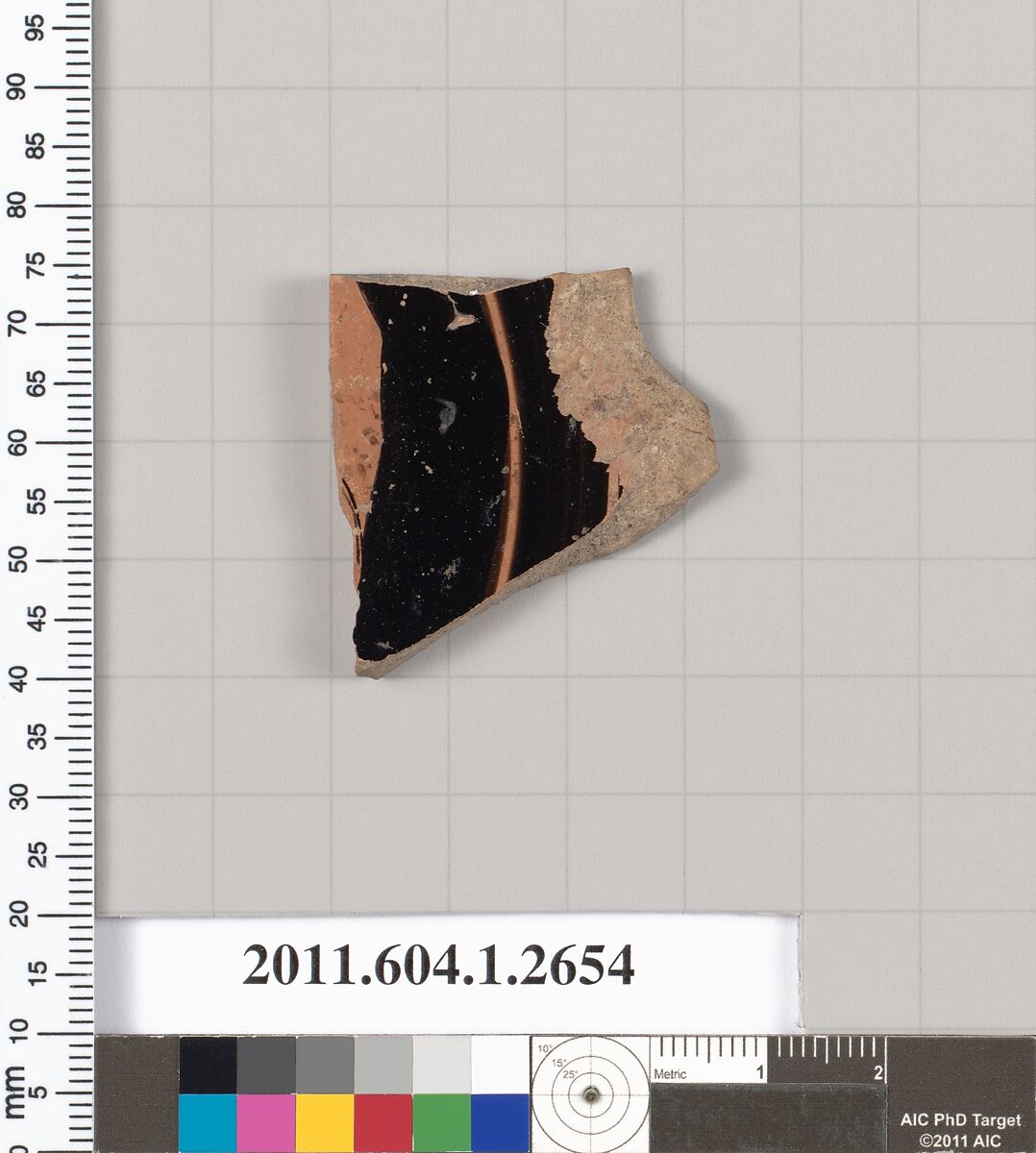 Terracotta fragment of a kylix (drinking cup), Terracotta, Greek, Attic 