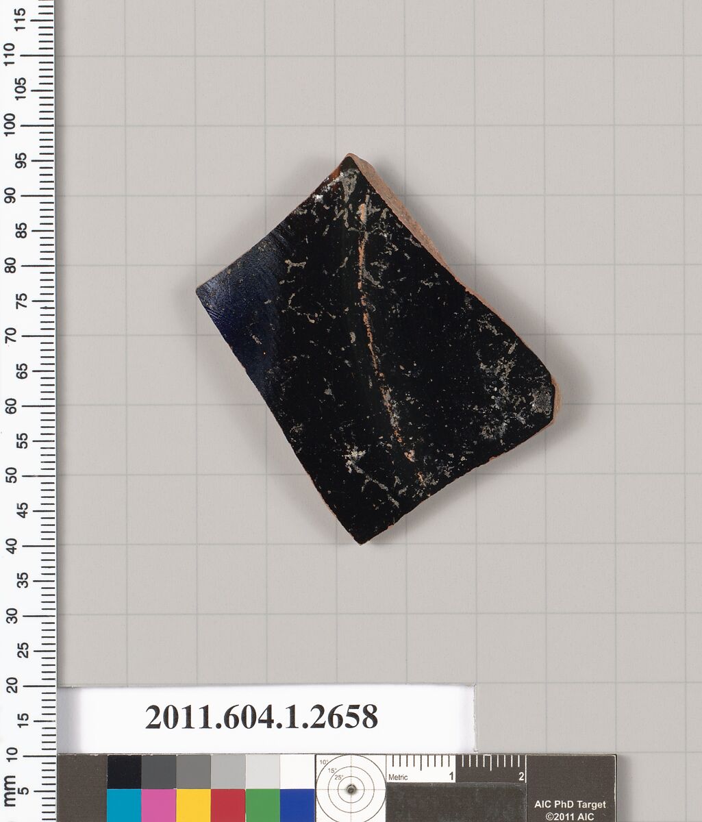 Terracotta fragment of a kylix (drinking cup), Terracotta, Greek, Attic