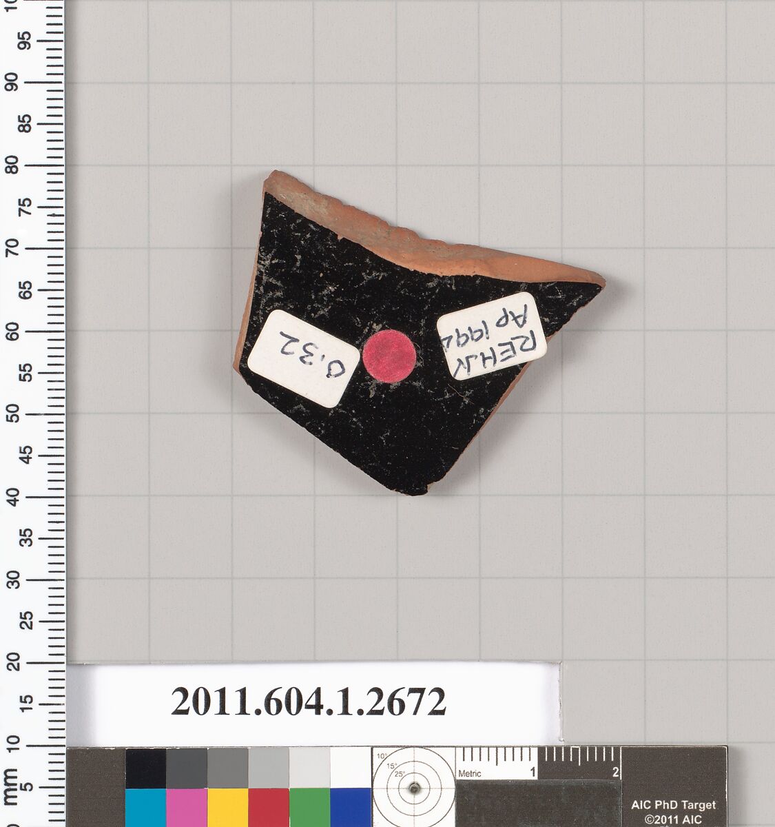 Terracotta fragment of a kylix (drinking cup), Terracotta, Greek, Attic
