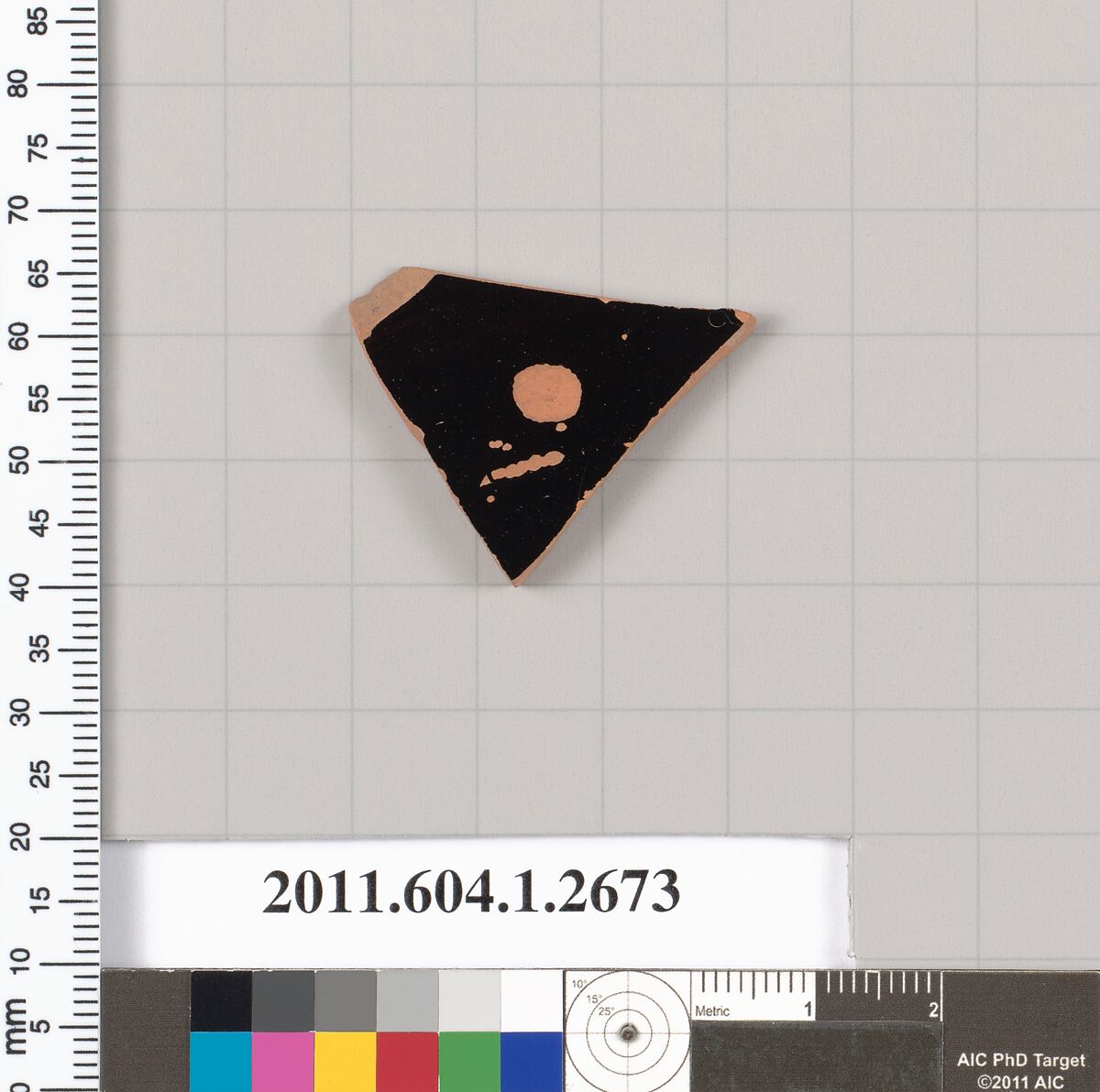 Terracotta fragment of a kylix (drinking cup), Terracotta, Greek, Attic