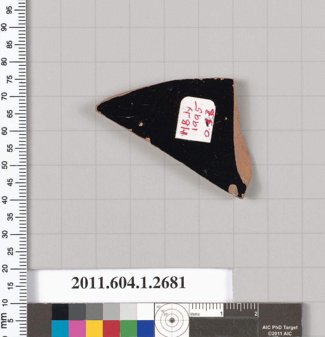 Terracotta fragment of a kylix (drinking cup), Terracotta, Greek, Attic