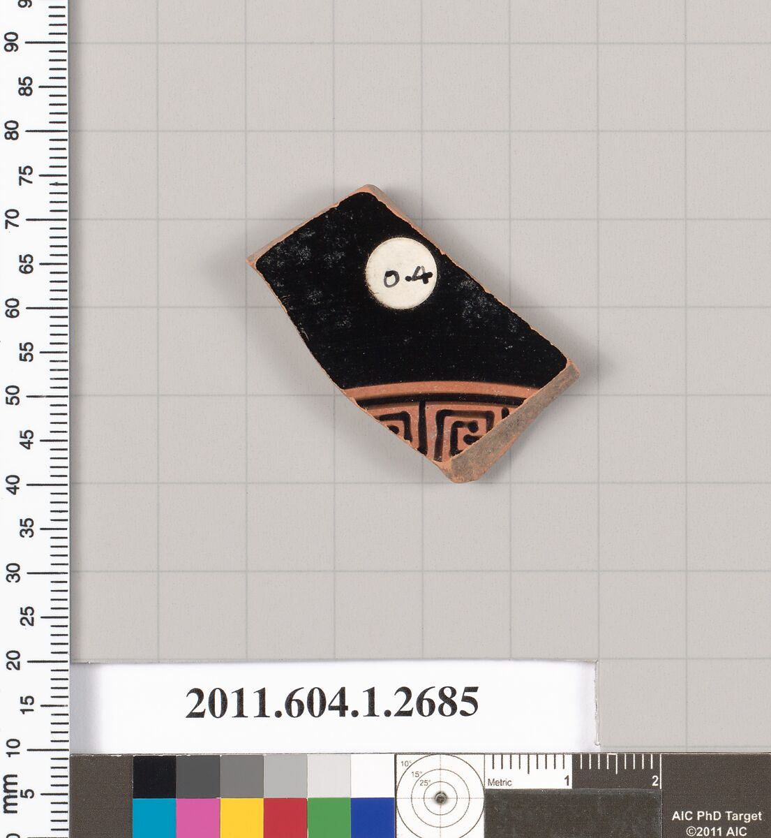 Terracotta fragment of a kylix (drinking cup), Terracotta, Greek, Attic 