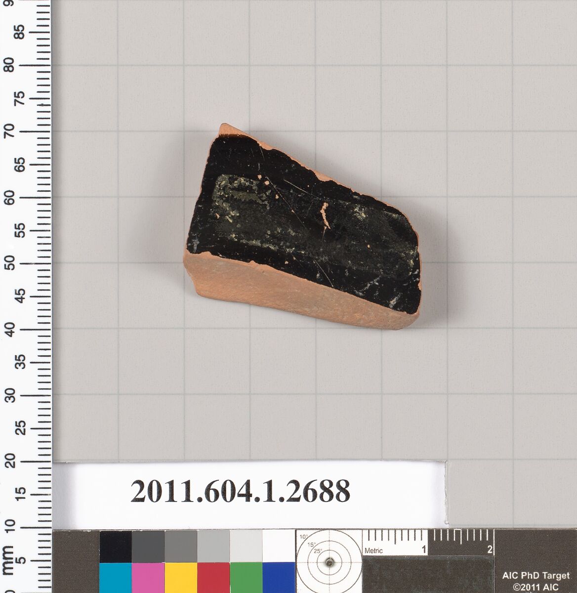 Terracotta fragment of a kylix (drinking cup), Terracotta, Greek, Attic