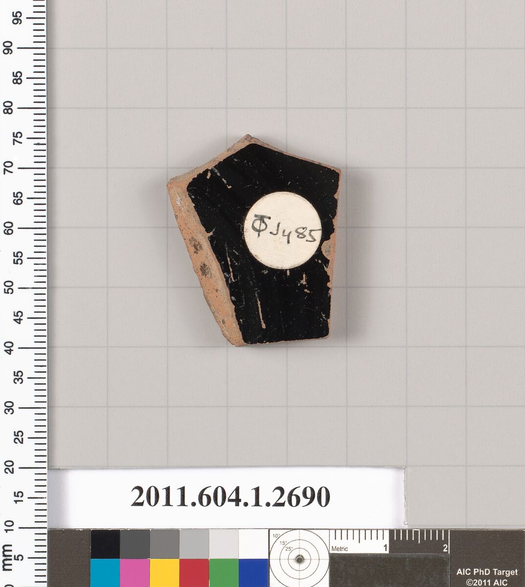Terracotta fragment of a kylix (drinking cup), Terracotta, Greek, Attic
