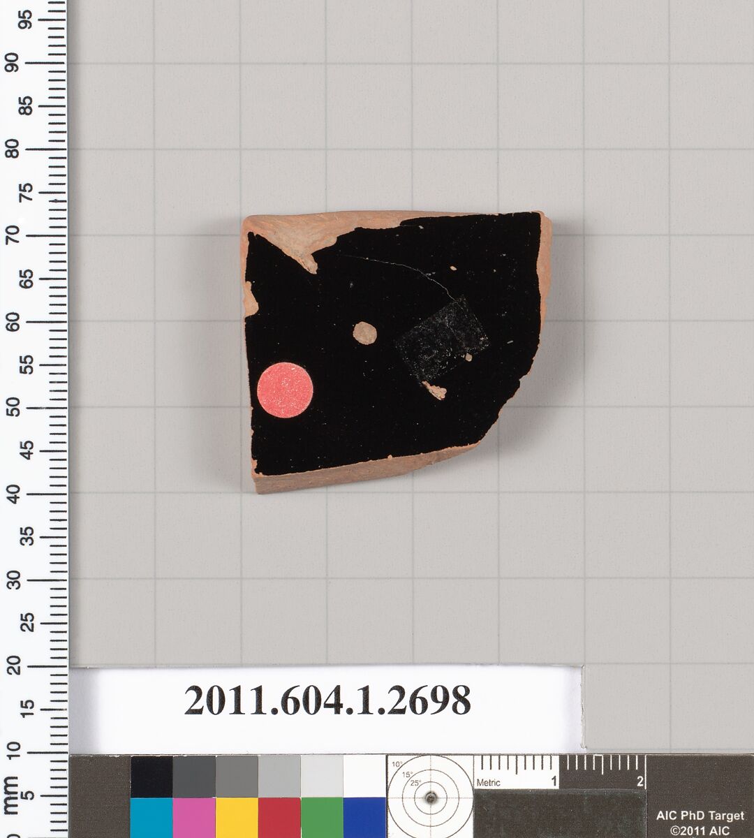 Terracotta fragment of a kylix (drinking cup), Terracotta, Greek, Attic