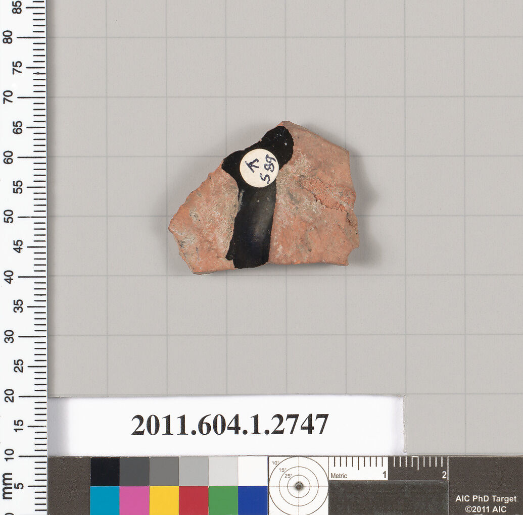Terracotta fragment of a kylix (drinking cup), Terracotta, Greek, Attic
