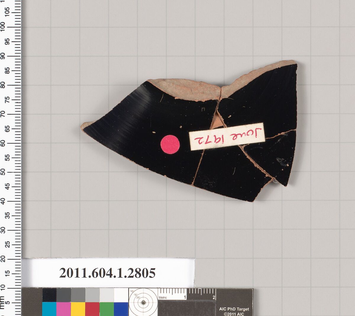 Terracotta fragment of a kylix (drinking cup), Terracotta, Greek, Attic