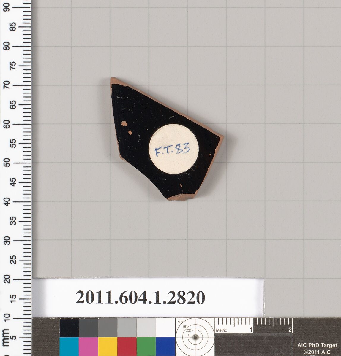 Terracotta fragment of a kylix (drinking cup), Terracotta, Greek, Attic