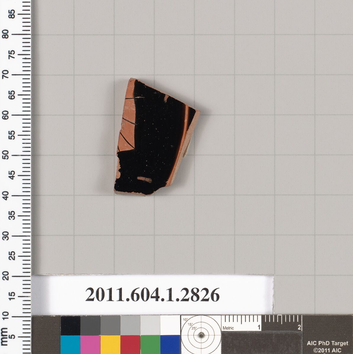 Terracotta fragment of a kylix (drinking cup), Terracotta, Greek, Attic 