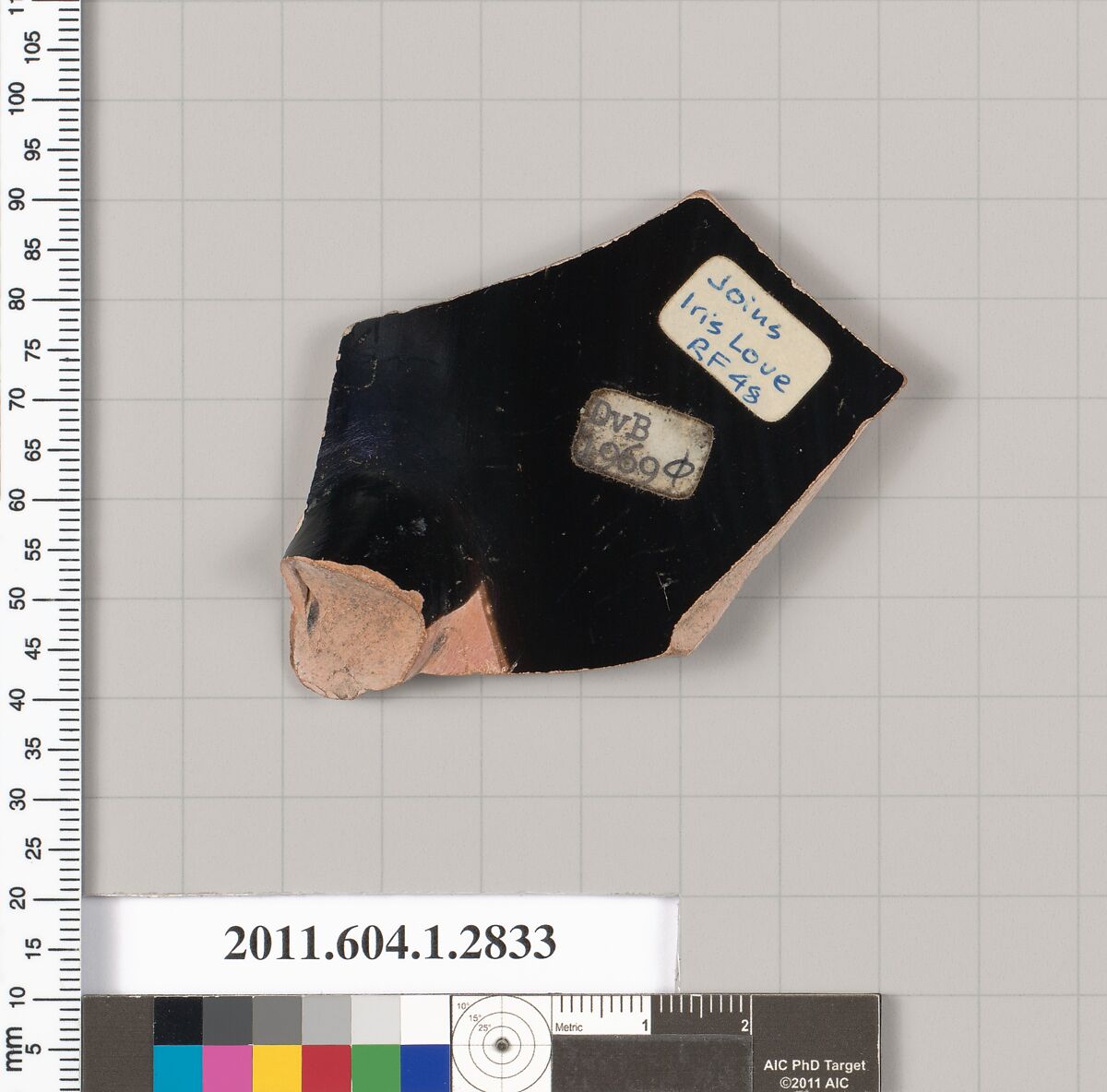Terracotta fragment of a kylix (drinking cup), Terracotta, Greek, Attic