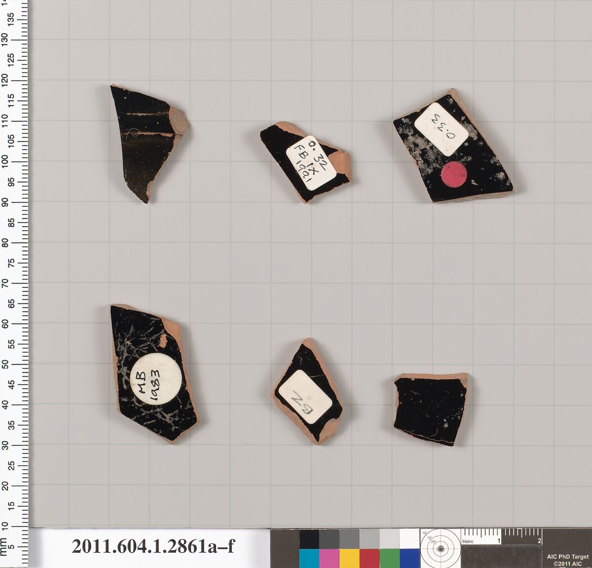 Terracotta fragments of kylikes (drinking cups), Terracotta, Greek, Attic