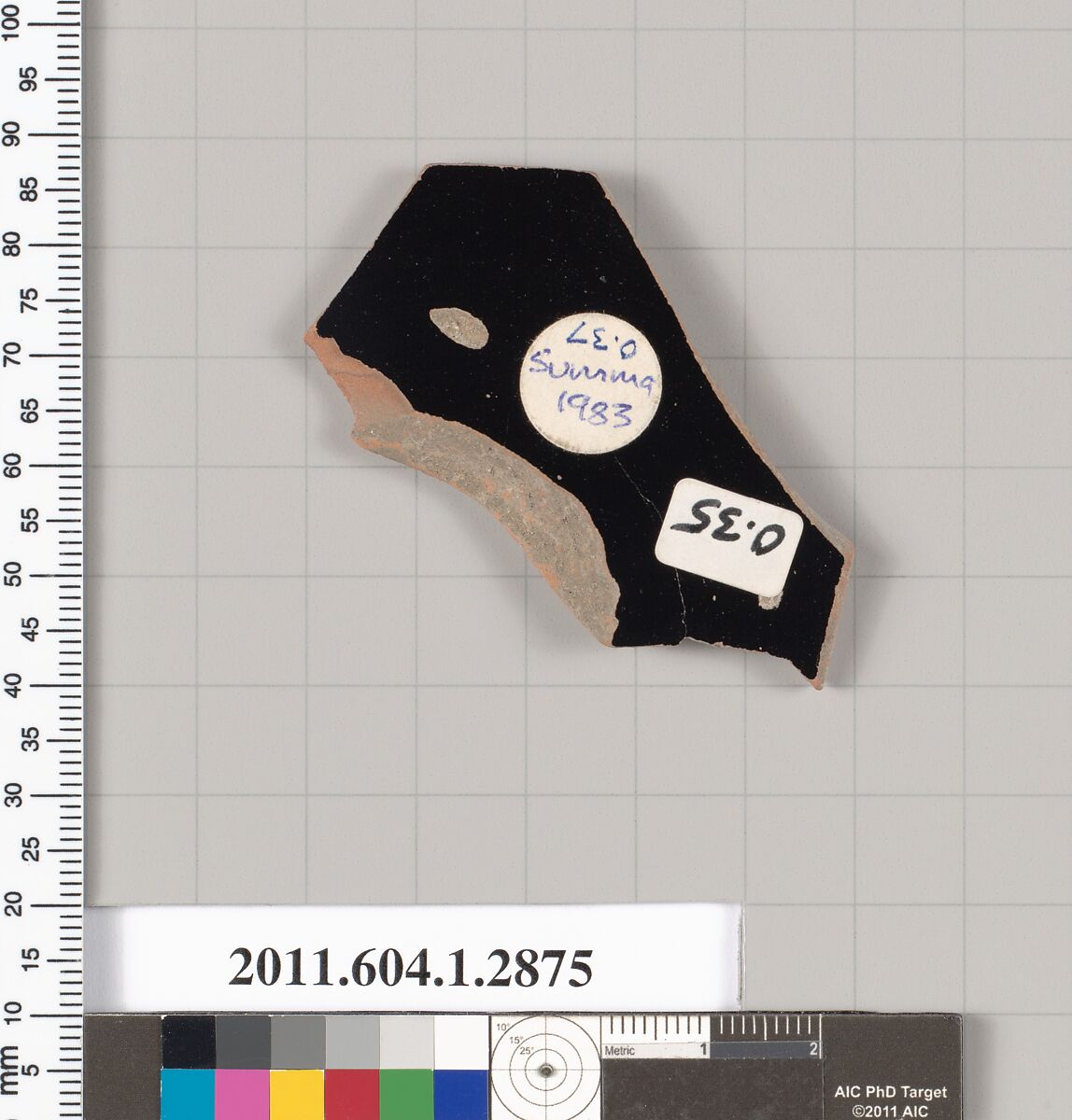 Terracotta fragment of a kylix (drinking cup), Terracotta, Greek, Attic