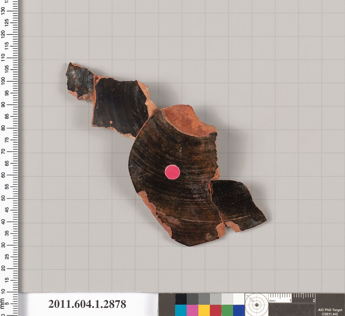 Terracotta fragment of a kylix (drinking cup), Terracotta, Greek, Attic