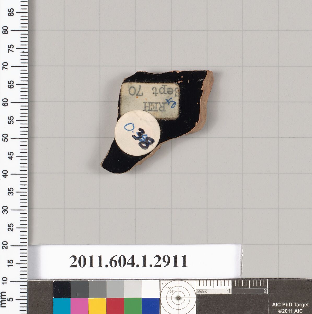 Terracotta fragment of a kylix (drinking cup), Terracotta, Greek, Attic