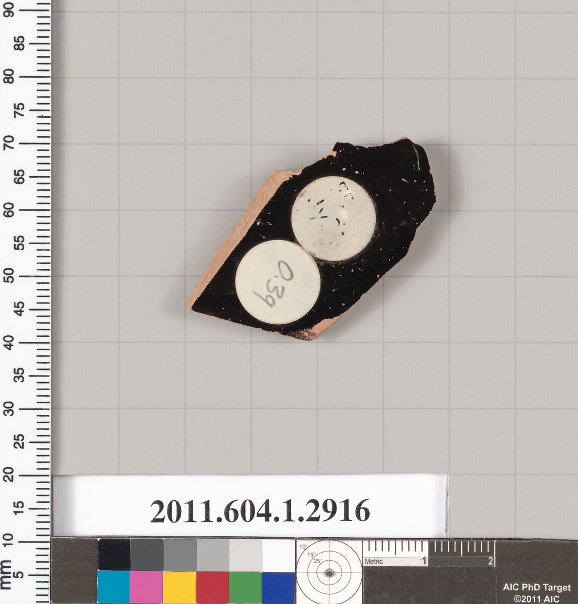 Terracotta fragment of a kylix (drinking cup), Terracotta, Greek, Attic