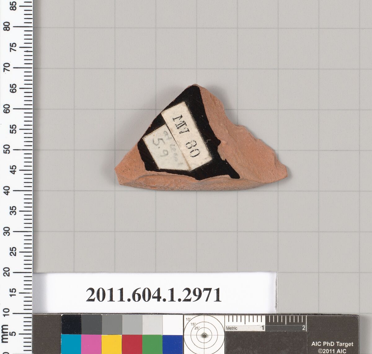 Terracotta fragment of a kylix (drinking cup), Terracotta, Greek, Attic