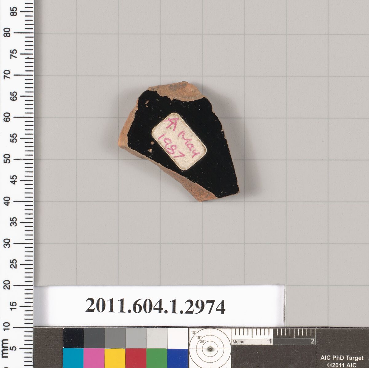 Terracotta fragment of a kylix (drinking cup), Terracotta, Greek, Attic