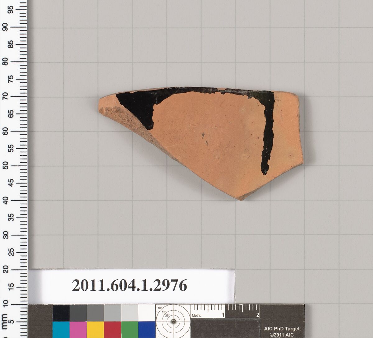 Terracotta fragment of a kylix (drinking cup), Terracotta, Greek, Attic