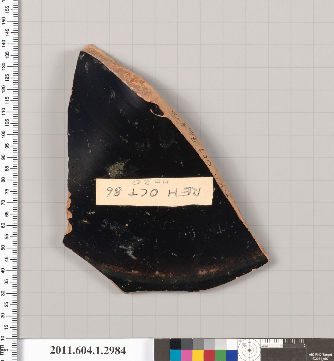 Terracotta fragment of a kylix (drinking cup), Terracotta, Greek, Attic