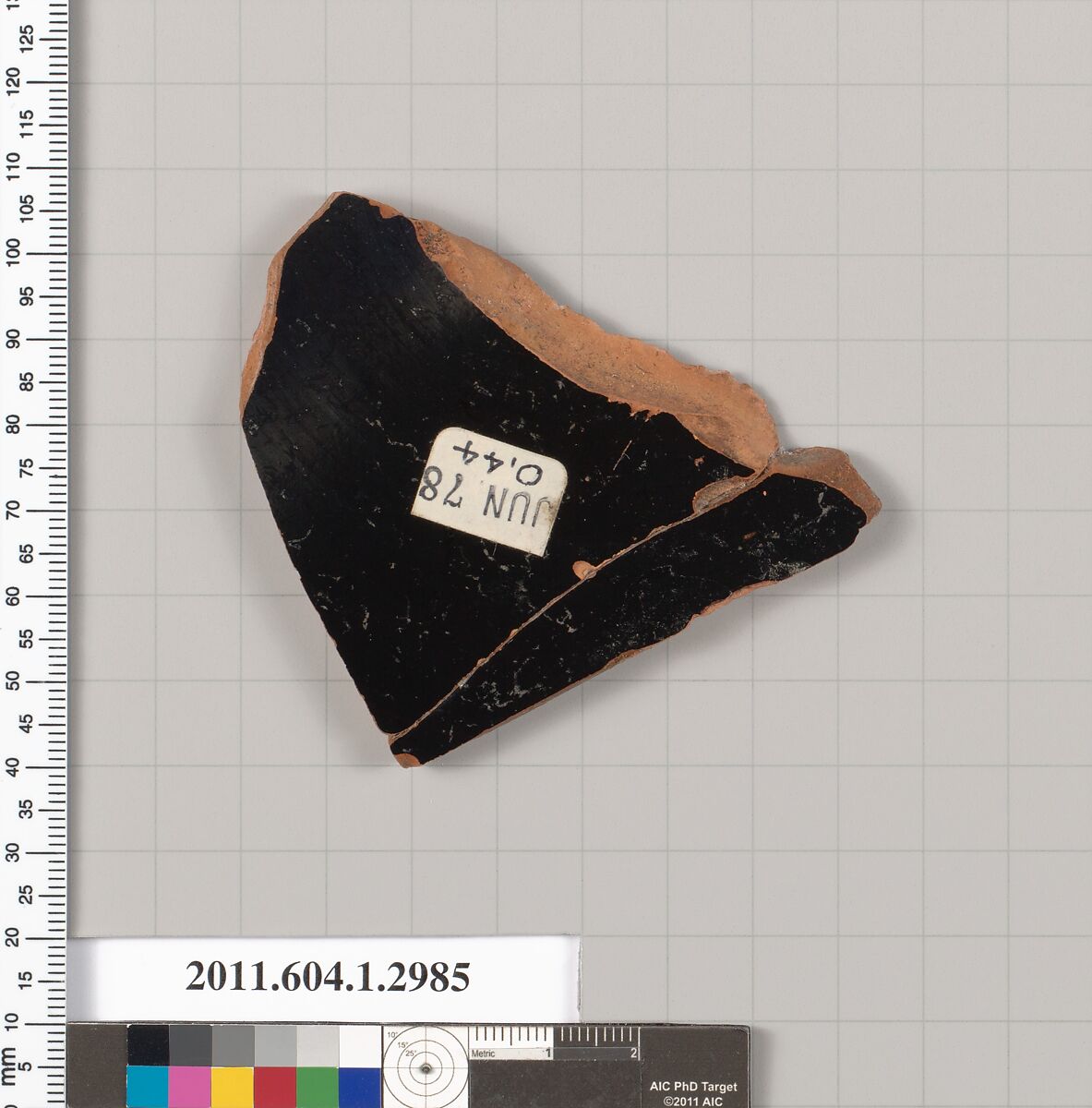 Terracotta fragment of a kylix (drinking cup), Terracotta, Greek, Attic