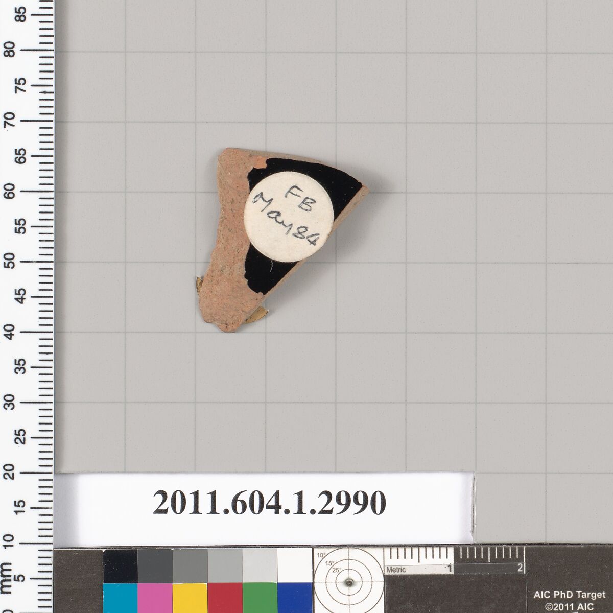 Terracotta fragment of a kylix (drinking cup), Terracotta, Greek, Attic