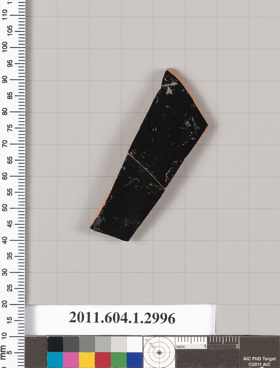Terracotta fragment of a kylix (drinking cup), Terracotta, Greek, Attic