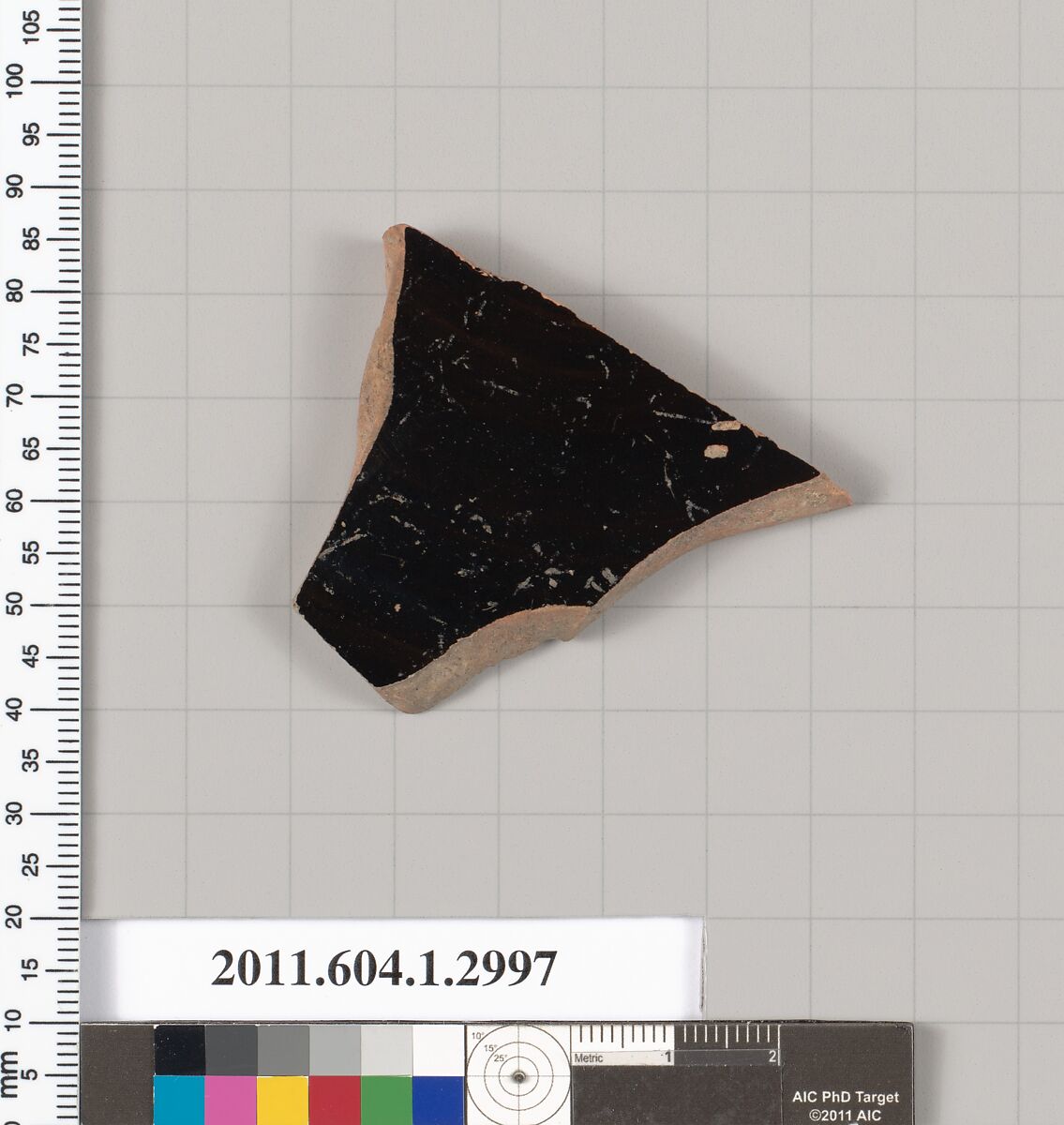 Terracotta fragment of a kylix (drinking cup), Terracotta, Greek, Attic