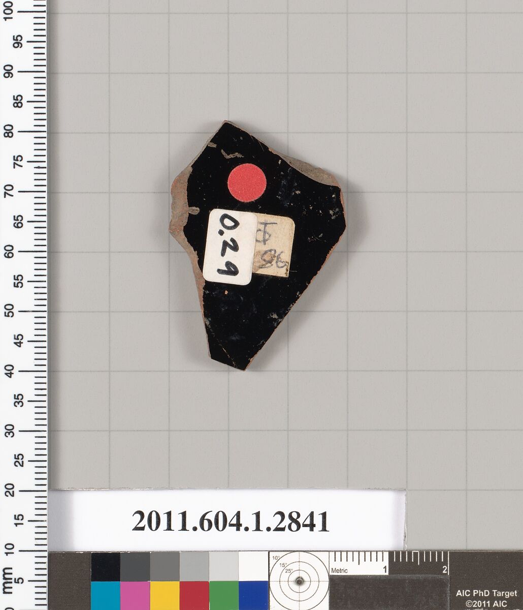 Terracotta fragment of a kylix (drinking cup), Terracotta, Greek, Attic
