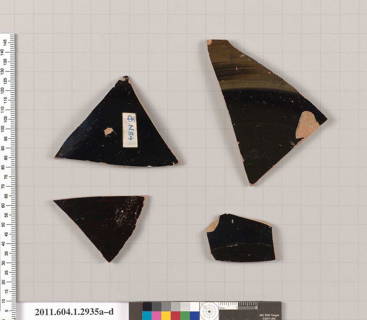 Terracotta fragments of kylikes (drinking cups), Terracotta, Greek, Attic